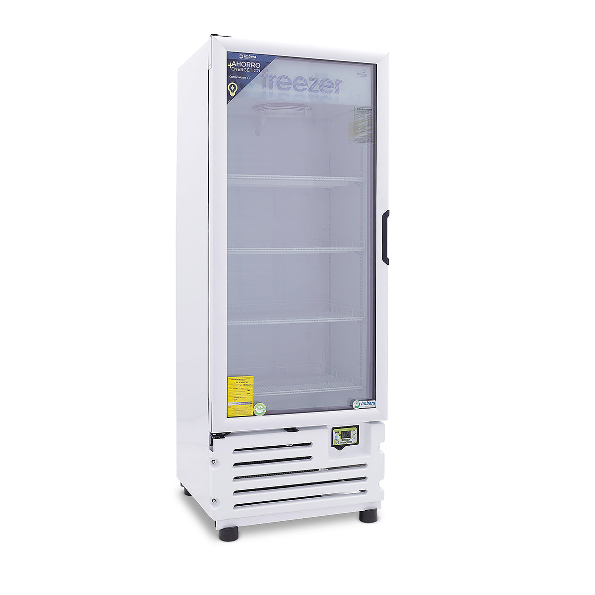 Congelador Vertical de 1 Puerta de Cristal 16 Ft3